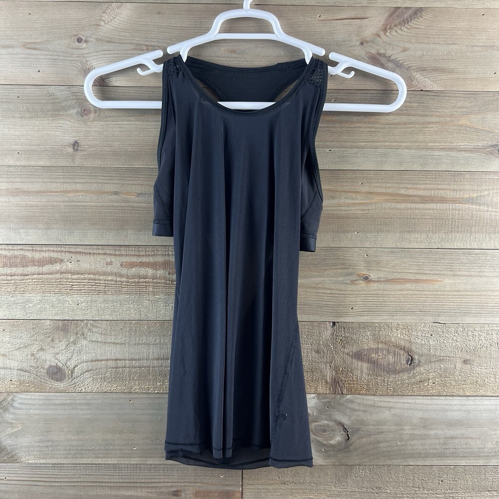 Lululemon Womens Tank Top Drape Back‎ Built In Bra Bra Athletic Black Size 4